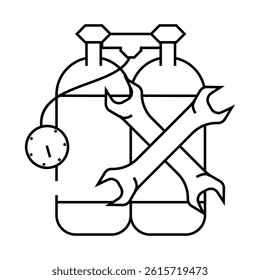 maintenance and repair of equipment line icon vector. maintenance and repair of equipment sign. isolated contour symbol black illustration
