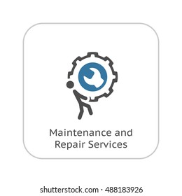Maintenance and Repair Services Icon. Flat Design Isolated Illustration.