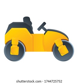 Icono del rodillo de la ruta de mantenimiento. Caricatura del icono del vector del rodillo de la carretera de mantenimiento para el diseño web aislado sobre fondo blanco