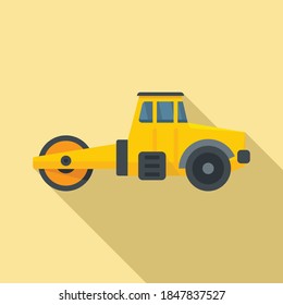 Icono del rodillo de la ruta de mantenimiento. Ilustración plana del icono del vector del rodillo de la carretera de mantenimiento para el diseño web