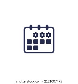 icono de planificación de mantenimiento con un calendario