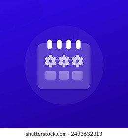 icono de programa de mantenimiento con un diseño transparente de calendario