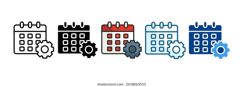 Maintenance Schedule Icon Set Multiple Style Collection
