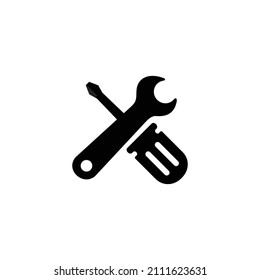 Maintenance simple flat icon vector illustration. Wrench icon. Screwdriver icon