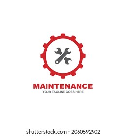 Maintenance simple flat logo vector illustration
