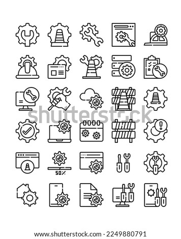 maintenance simple line icon pack vector illustration
