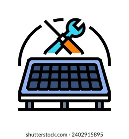maintenance solar panel color icon vector. maintenance solar panel sign. isolated symbol illustration