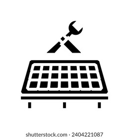 maintenance solar panel glyph icon vector. maintenance solar panel sign. isolated symbol illustration