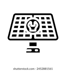 maintenance solar panel glyph icon vector. maintenance solar panel sign. isolated symbol illustration