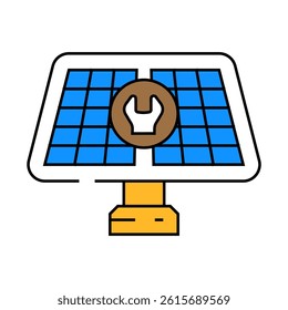 maintenance solar panel line icon vector. maintenance solar panel sign. isolated symbol illustration