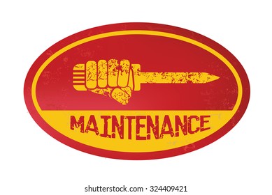 Maintenance stamp design,retro style,grunge vector