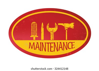 Maintenance stamp design,retro style,grunge vector