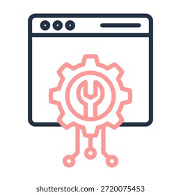 Ilustração de vetor de design de cor de linha de ícone de suporte de manutenção