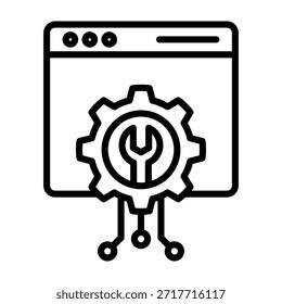 Maintenance Support Icon Line Design Vector Illustration