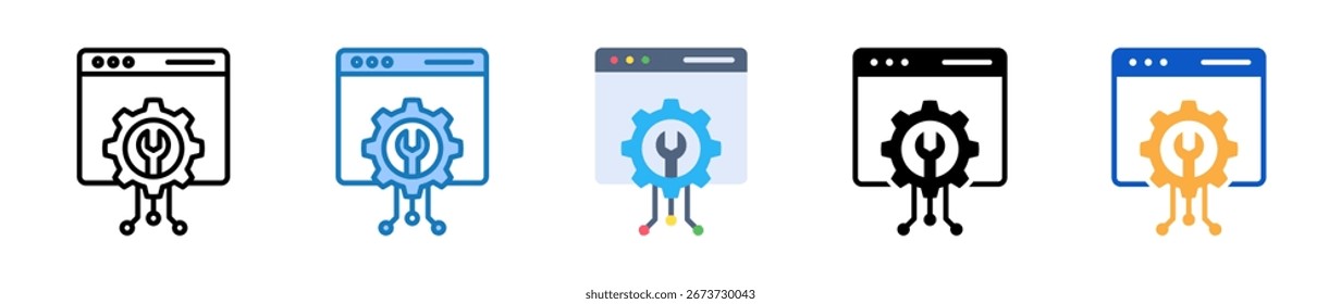 Maintenance Support multiple style icons set design vector illustration.