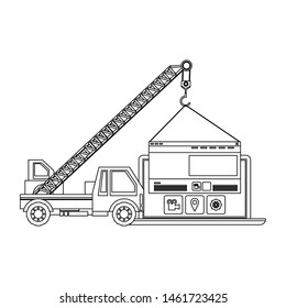 maintenance support technology web construction in laptop computer system hardware cartoon vector illustration graphic design