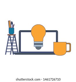 maintenance support technology web construction in laptop computer system hardware cartoon vector illustration graphic design