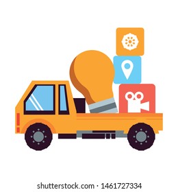 maintenance support technology web construction with app icons cartoon vector illustration graphic design
