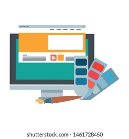 maintenance support technology website hardware computer screen cartoon vector illustration graphic design
