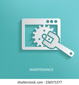 Maintenance symbol on blue background,clean vector