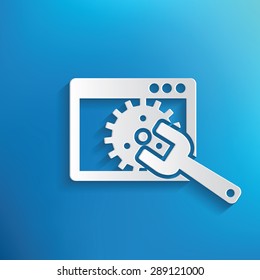 Maintenance symbol on blue background,clean vector