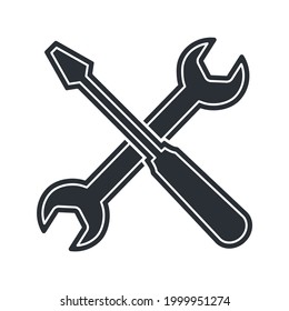 Instandhaltungssymbol mit Schraubenzieher und Vektorsymbol