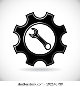 Maintenance symbol - spanner and cogwheel