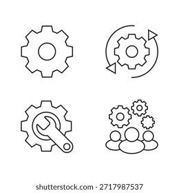 Conjunto de iconos de colaboración de mantenimiento y Equipo