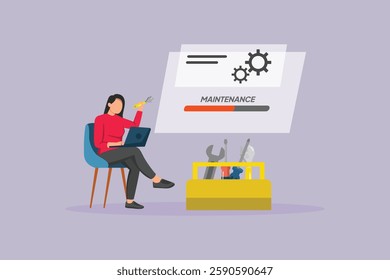Maintenance tech concept. Colored flat vector illustration isolated