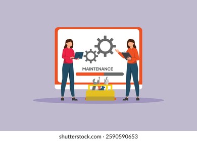 Maintenance tech concept. Colored flat vector illustration isolated