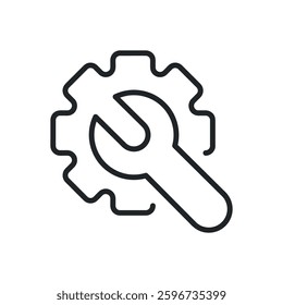 Maintenance thin line icons. Perfect pixel on transparent 