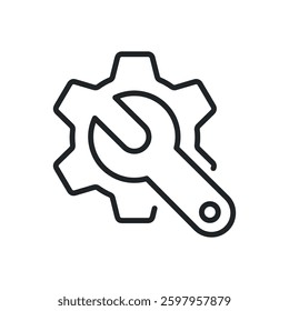 Maintenance thin line icons. Perfect pixel on transparent background
