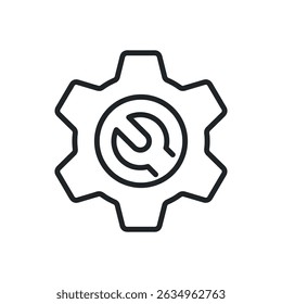 Maintenance thin line icons. Perfect pixel on transparent background