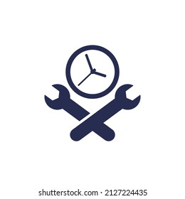 maintenance time icon on white