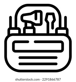 Maintenance toolbox icon outline vector. Tool box. Kit case