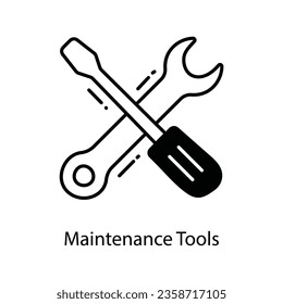 Maintenance Tools doodle Symbol Design Illustration. Markierungssymbol auf weißem Hintergrund EPS10-Datei