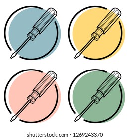 Maintenance Tools Screwdriver Icon  - Illustration as EPS 10 File