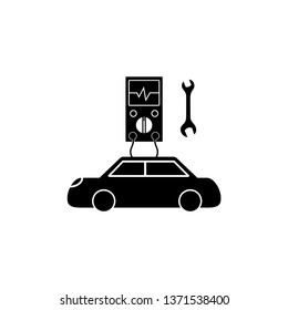 maintenance of transport vehicle, diagnostician, car, repair, vectorial illustration