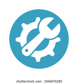 Maintenance or troubleshooting icon or symbol flat design
