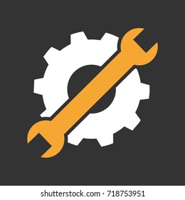 Maintenance or troubleshooting icon or symbol flat design.