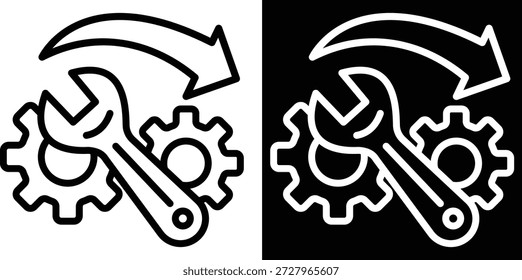 Versión de dos tonos de mantenimiento en fondo blanco y negro
