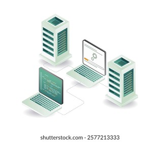 Maintenance update server data computer technology concept illustration
