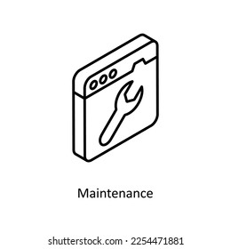 Maintenance Vector Isometric Outline icon for your digital or print projects.