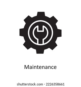 Maintenance  Vector Solid Icon Design illustration. Cloud Computing Symbol on White background EPS 10 File