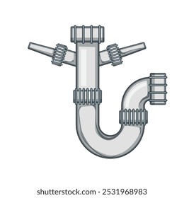 maintenance waste drain trap cartoon. cleaning fixture, basin sink, bathroom kitchen maintenance waste drain trap sign. isolated symbol vector illustration