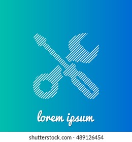 Maintenance White stroke fill with blue & green gradient background Icon / Logo Design