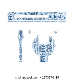 maintenance word cloud. tag cloud about maintenance
