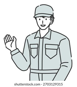 Trabalhador de Manutenção em Pose de Orientação