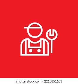 Maintenance Worker Icon, Mechanic Graphic Resource Mockup, Vector Illustration.