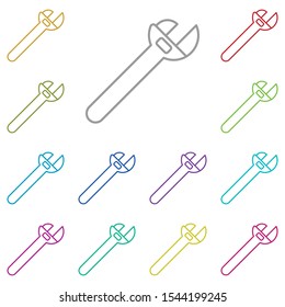 Maintenance, wrench multi color icon. Simple thin line, outline vector of construction tools icons for ui and ux, website or mobile application